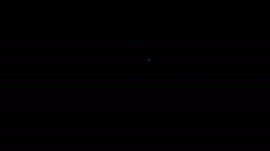 Beyaz çizgi televizyon simgesi siyah arkaplanda izole edildi. Televizyon tabelası. 4K Video hareketli grafik canlandırması