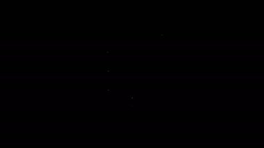 Siyah arkaplanda beyaz çizgi çifte kazan simgesi izole edildi. 4K Video hareketli grafik canlandırması
