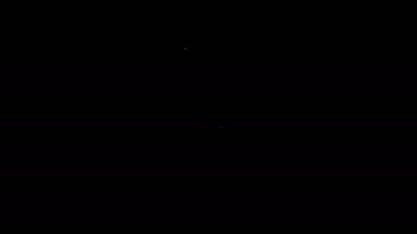 Beyaz çizgi masa lambası simgesi siyah arkaplanda izole edildi. 4K Video hareketli grafik canlandırması