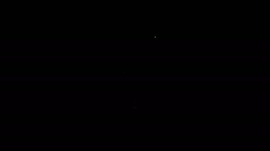Beyaz çizgi Akıllı ev simgesi siyah arkaplanda izole edildi. Uzaktan kumanda. 4K Video hareketli grafik canlandırması