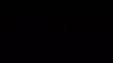Beyaz çizgi elektrik karıştırıcı simgesi siyah arkaplanda izole edildi. Mutfak blenderi. 4K Video hareketli grafik canlandırması
