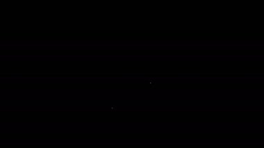 Beyaz çizgi buzdolabı simgesi siyah arkaplanda izole edildi. Buzdolabı buzdolabı. Ev aletleri ve aletler. 4K Video hareketli grafik canlandırması