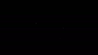 Beyaz çizgi Multimedya ve TV kutu alıcısı ve uzaktan kumanda simgesine sahip oyuncu siyah arkaplanda izole edildi. 4K Video hareketli grafik canlandırması