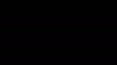 Beyaz çizgi masa lambası simgesi siyah arkaplanda izole edildi. 4K Video hareketli grafik canlandırması
