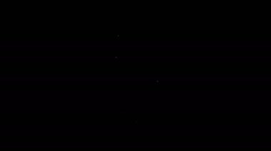 Beyaz çizgi Mutfak Çıkartma pervanesi simgesi siyah arkaplanda izole edildi. Mutfak kaputu. Mutfak egzozu. Ev aletleri. 4K Video hareketli grafik canlandırması