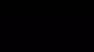 Beyaz çizgi elektrikli ısıtıcı simgesi siyah arkaplanda izole edildi. Uzaktan kumandalı kızıl ötesi ısıtıcı. Klima kontrolü. 4K Video hareketli grafik canlandırması