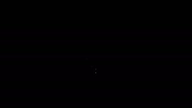 Beyaz çizgi ıslak zemin ve temizlik simgesi siyah arkaplanda izole edildi. Temizlik hizmeti konsepti. 4K Video hareketli grafik canlandırması