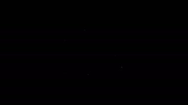 Beyaz çizgi yıkama ikonu siyah arkaplanda izole edilmiş. Bulaşık yıkama ikonu. Bulaşık makinesi tabelası. Masa takımı tabelası temiz. 4K Video hareketli grafik canlandırması