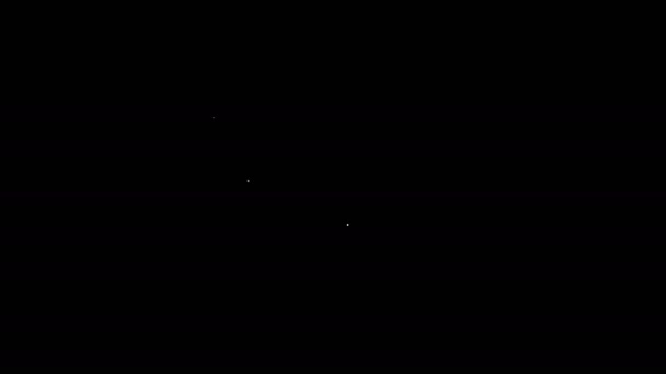 Weiße Linie Telefonsymbol isoliert auf schwarzem Hintergrund. Festnetztelefon. 4K Video Motion Grafik Animation — Stockvideo