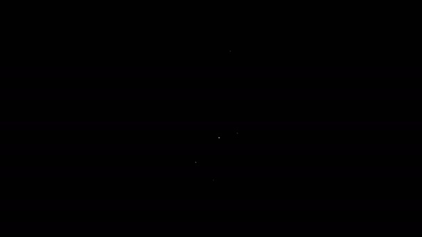 Weiße Linie Blender Symbol isoliert auf schwarzem Hintergrund. Elektrischer Küchenmixer mit Schüssel. Smoothies, Cocktails oder Saft kochen. 4K Video Motion Grafik Animation — Stockvideo