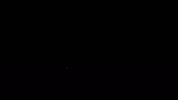 黒の背景に隔離された白いラインルータとwi-fi信号シンボルアイコン。ワイヤレスイーサネットモデムルーター。コンピュータ技術インターネット。4Kビデオモーショングラフィックアニメーション — ストック動画
