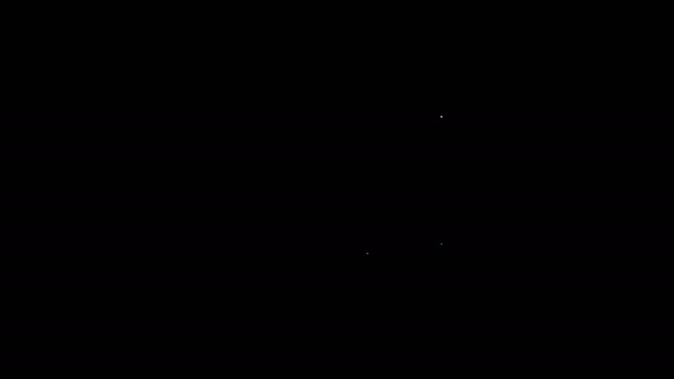 Vit linje Laptop ikon isolerad på svart bakgrund. Dator anteckningsbok med tom skärm tecken. 4K Video motion grafisk animation — Stockvideo