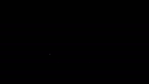 Witte lijn Smart Tv pictogram geïsoleerd op zwarte achtergrond. Televisieteken. 4K Video motion grafische animatie — Stockvideo