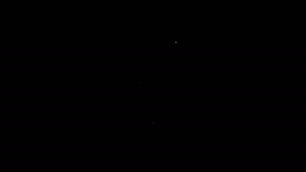 Vit linje Smart hem ikon isolerad på svart bakgrund. Fjärrkontroll. 4K Video motion grafisk animation — Stockvideo