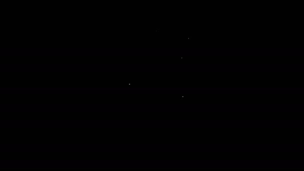 Witte lijn Slow cooker icoon geïsoleerd op zwarte achtergrond. Elektrische pan. 4K Video motion grafische animatie — Stockvideo