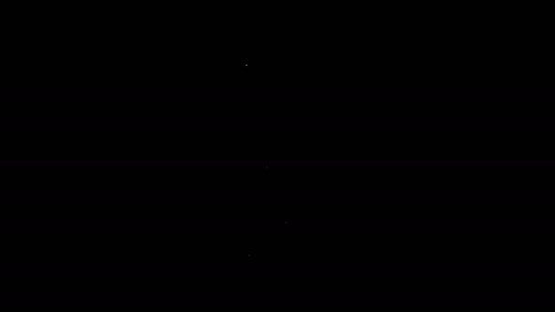 Beyaz çizgi masa lambası simgesi siyah arkaplanda izole edildi. 4K Video hareketli grafik canlandırması — Stok video
