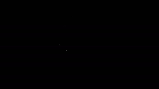 Weiße Linie Toilettenschüssel Symbol isoliert auf schwarzem Hintergrund. 4K Video Motion Grafik Animation — Stockvideo