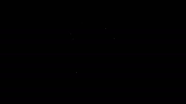 Λευκό κουβά γραμμή με αφρό και φυσαλίδες εικονίδιο απομονώνονται σε μαύρο φόντο. Η έννοια της υπηρεσίας καθαρισμού. 4K Γραφική κίνηση κίνησης βίντεο — Αρχείο Βίντεο