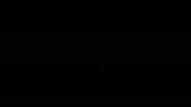 Beyaz çizgi temizlik servisi simgesi siyah arkaplanda izole edildi. 4K Video hareketli grafik canlandırması