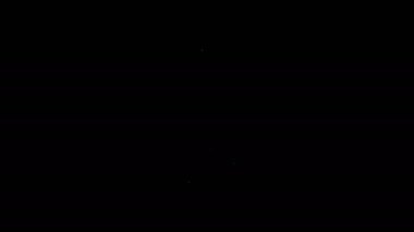 Beyaz çizgi tuvalet fırçası simgesi siyah arkaplanda izole edildi. 4K Video hareketli grafik canlandırması