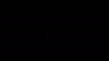 Beyaz çizgi havlu yığını simgesi siyah arkaplanda izole edildi. 4K Video hareketli grafik canlandırması