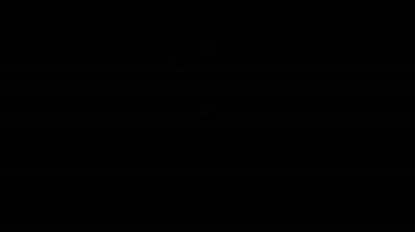 Beyaz çizgi lolipop simgesi siyah arkaplanda izole edildi. Yemek, lezzetli bir sembol. 4K Video hareketli grafik canlandırması