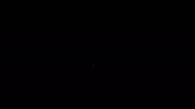 Siyah zemin üzerinde iksir ikonu olan beyaz çizgi şişesi. Sihirli iksirli matara. Mutlu Cadılar Bayramı Partisi. 4K Video hareketli grafik canlandırması