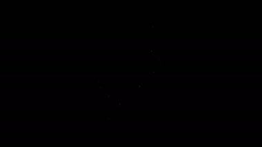 Beyaz çizgi Candy simgesi siyah arkaplanda izole edildi. Mutlu Cadılar Bayramı Partisi. 4K Video hareketli grafik canlandırması