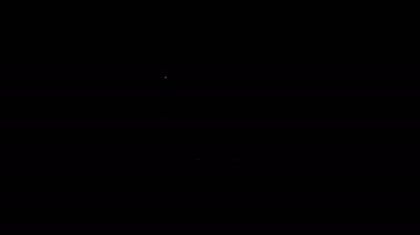 Çapraz kemik simgesindeki beyaz çizgi Skull siyah arka planda izole edildi. Mutlu Cadılar Bayramı Partisi. 4K Video hareketli grafik canlandırması
