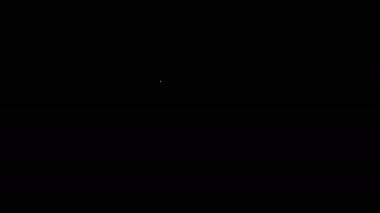 Beyaz çizgi Hayalet simgesi siyah arkaplanda izole edildi. Mutlu Cadılar Bayramı Partisi. 4K Video hareketli grafik canlandırması