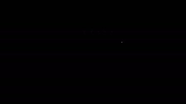 Beyaz çizgi ızgara ikonu siyah arkaplanda izole edildi. Barbekü ızgara partisi. 4K Video hareketli grafik canlandırması