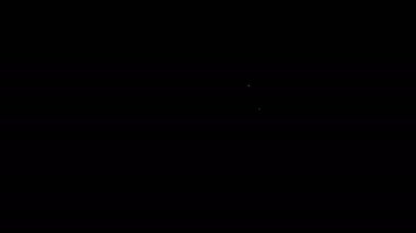 Karton kutuda beyaz çizgi patlamış mısır siyah arka planda izole edilmiş. Patlamış mısır kutusu. 4K Video hareketli grafik canlandırması