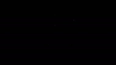 Siyah arkaplanda beyaz çizgi dondurma ikonu var. Güzel sembol. 4K Video hareketli grafik canlandırması