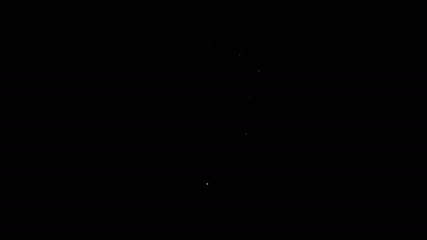 Weiße Linie Mülleimer und Müllsack-Symbol isoliert auf schwarzem Hintergrund. Mülleimer-Schild. Papierkorb-Symbol. Büromüll-Ikone. 4K Video Motion Grafik Animation — Stockvideo