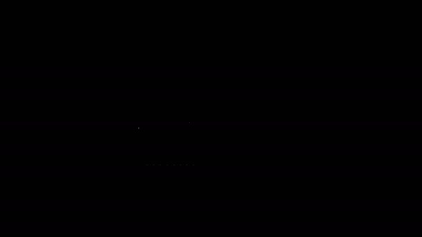 Ligne blanche Brosse de toilette icône isolée sur fond noir. Animation graphique de mouvement vidéo 4K — Video