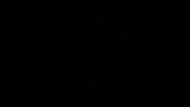Línea blanca Servicio de limpieza con limpiador de goma para ventanas icono aislado sobre fondo negro. Squeegee, rascador, limpiador. Animación gráfica de vídeo 4K — Vídeo de stock