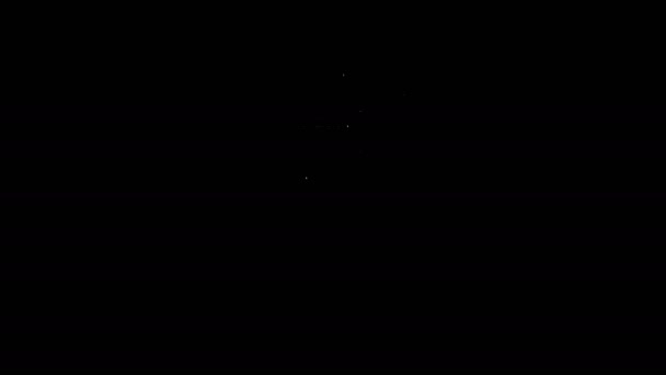 Linea bianca Flacone spray detergente con icona liquido isolata su fondo nero. Animazione grafica 4K Video motion — Video Stock