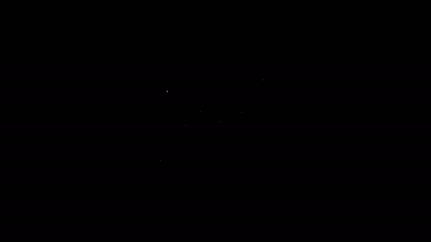 Linha branca Barra de sabão com ícone de espuma isolado no fundo preto. Barra de sabão com bolhas. Animação gráfica em movimento de vídeo 4K — Vídeo de Stock