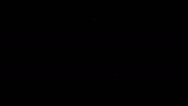 Bílá čára Mop ikona izolované na černém pozadí. Koncept úklidové služby. Grafická animace pohybu videa 4K — Stock video