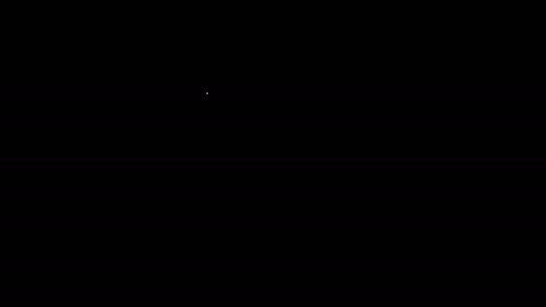 Weiße Linie Ghost-Symbol isoliert auf schwarzem Hintergrund. Frohe Halloween-Party. 4K Video Motion Grafik Animation — Stockvideo
