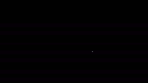 Weiße Linie Spider Web-Symbol isoliert auf schwarzem Hintergrund. Cobweb-Zeichen. Frohe Halloween-Party. 4K Video Motion Grafik Animation — Stockvideo