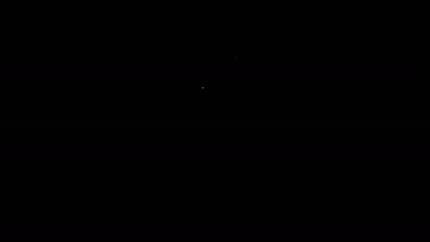 Bílá čára Láhev s ikonou lektvaru izolované na černém pozadí. Baňka s kouzelným lektvarem. Šťastný Halloweenský večírek. Grafická animace pohybu videa 4K — Stock video