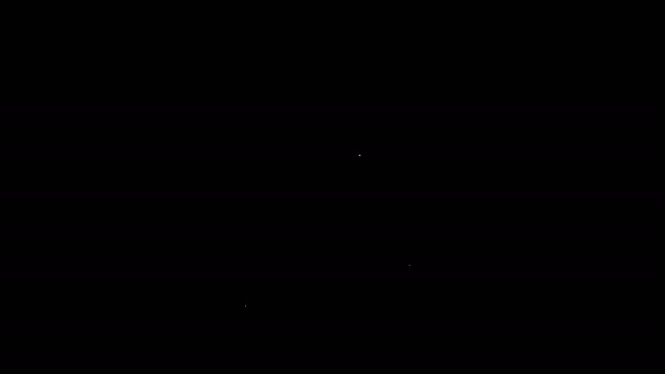 Bílá čára Tombstone s ikonou kříže izolované na černém pozadí. Ikona hrobu. Grafická animace pohybu videa 4K — Stock video