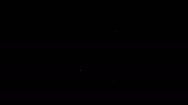 ハロウィン日付とホワイトラインカレンダー31黒い背景に隔離された10月のアイコン.ハッピーハロウィンパーティー。4Kビデオモーショングラフィックアニメーション — ストック動画