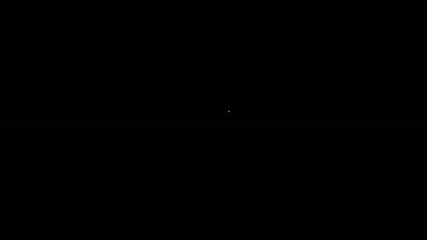 Белая линия тыквы значок изолирован на черном фоне. Счастливого Хэллоуина. Видеографическая анимация 4K — стоковое видео