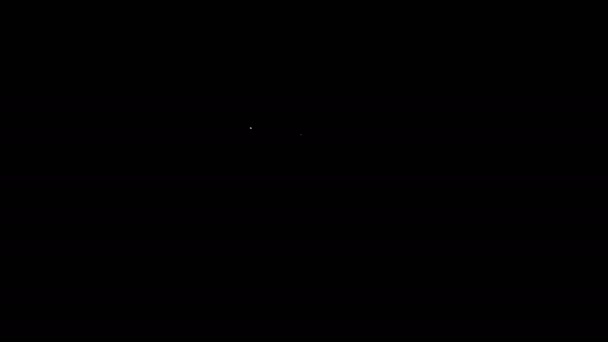 Біла лінія Труна з християнською іконою хреста ізольована на чорному тлі. Щаслива вечірка на Хелловін. 4K Відео рух графічна анімація — стокове відео