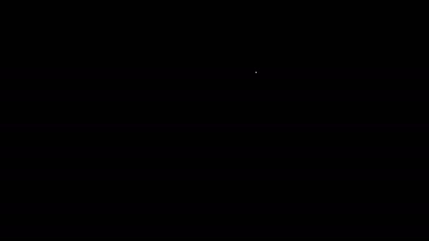 Белая линия Букет цветов значок изолирован на черном фоне. Видеографическая анимация 4K — стоковое видео