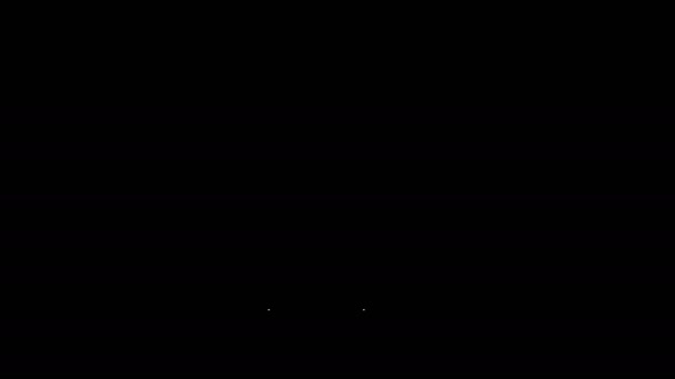 Λευκή γραμμή Γενέθλια τούρτα κεριά εικονίδιο απομονώνονται σε μαύρο φόντο. 4K Γραφική κίνηση κίνησης βίντεο — Αρχείο Βίντεο
