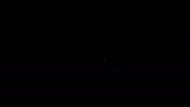 Beyaz çizgi fotoğraf makinesi simgesi siyah arkaplanda izole edildi. Fotoğraf makinesi simgesi. 4K Video hareketli grafik canlandırması