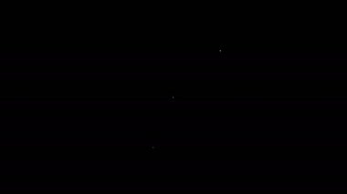 Siyah arkaplanda izole edilmiş vinil disk simgesi olan beyaz çizgi Vinil oynatıcısı. 4K Video hareketli grafik canlandırması